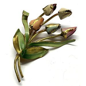 Vintage Made in Austria Flower Brooch Pin